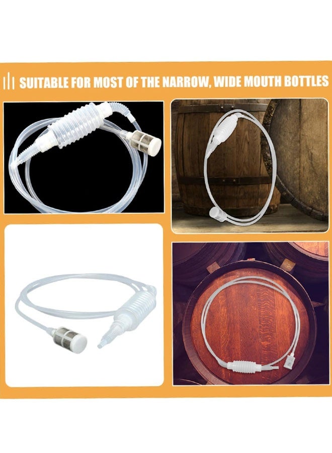 قطعتان من أنابيب مضخة سيفون النبيذ القابلة لإعادة الاستخدام، خرطوم نقل يدوي بلاستيكي لأدوات صنع النبيذ والبيرة، معدات تخمير منزلية عملية - Image 4